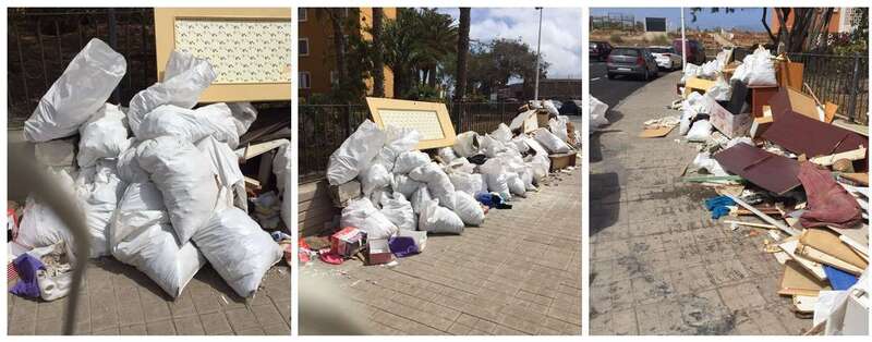 Residuos de la reforma acumulados en una calle de Las Remudas/TA.